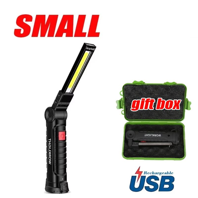 1-5PCS Multifunctional Folding Work Light Portable Camping Light USB Rechargeable Flashlight With Built-in Battery Magnetic Lamp