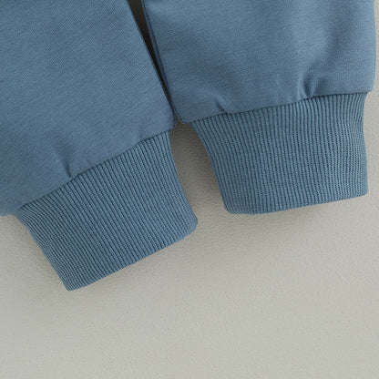 Citgeett Conjunto de Calças para Bebês e Meninos, Outono, Manga Comprida, Moletom com Capuz em Cor Contrastante, Calças com Elástico na Cintura