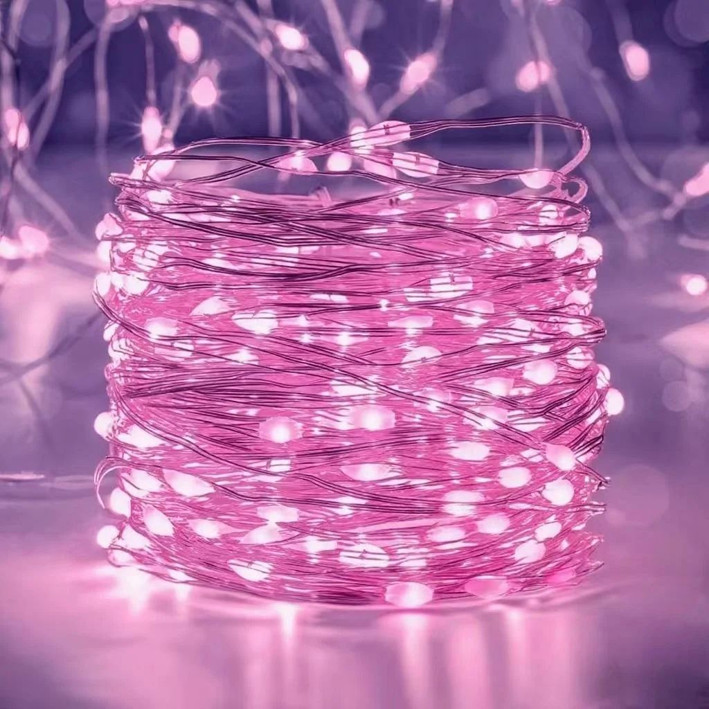 Battery Powered 10/20/30/50/100LEDs String Lights  Copper Wire Light for Holiday Lighting Camping Flower Wedding Christmas Decor