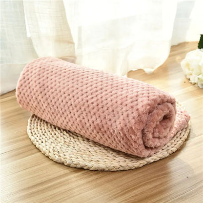 Cobertor macio para animais de estimação, manta de dormir de pelúcia para cães, cor sólida, lavável, almofada de sofá portátil, manta quente para gatos, tapete doméstico para o inverno