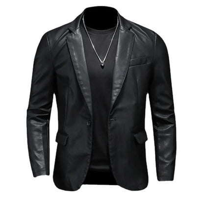 2025 2025 Men's Solid Colors Motorcycle PU Jacket Autumn Male PU Leather Jackets Casual Biker Leather Coats Brand Clothing Men C