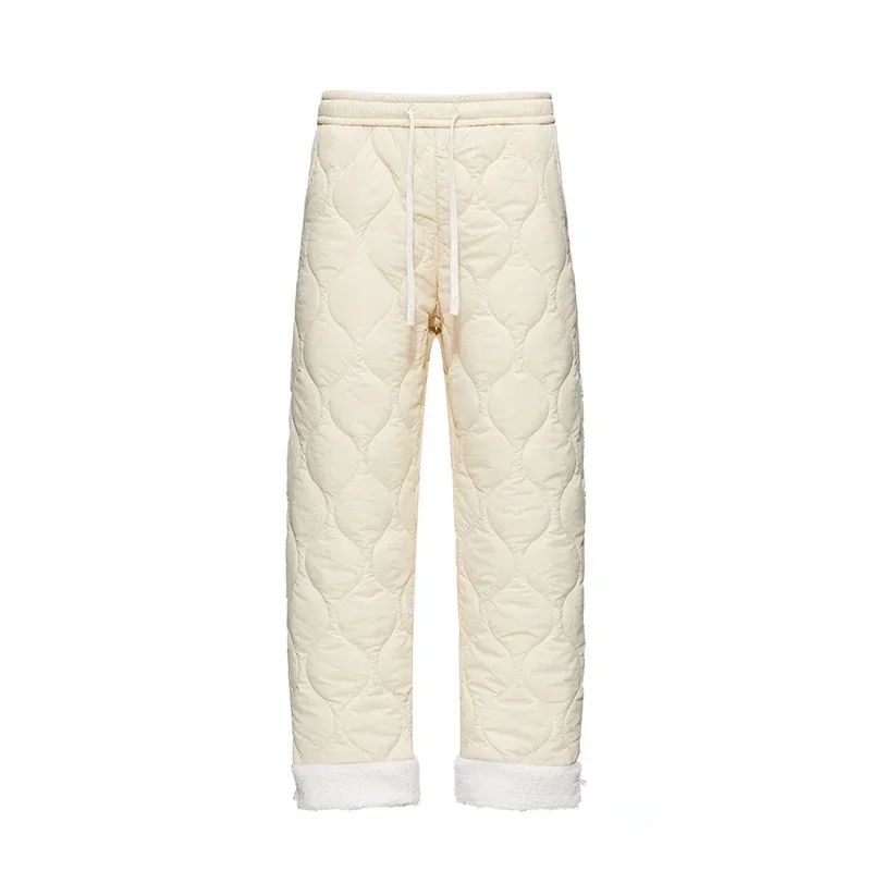 Calça de Inverno Masculina Impermeável de Esqui, Quente, em Lã Grossa e Reta, de Algodão, Calça Feminina Casual Acolchoada à Prova de Frio