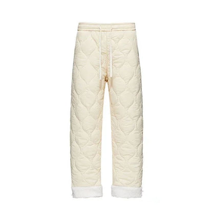 Calça de Inverno Masculina Impermeável de Esqui, Quente, em Lã Grossa e Reta, de Algodão, Calça Feminina Casual Acolchoada à Prova de Frio