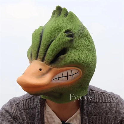 Halloween Costume Yellow Duck Head Party Animal Mask Cosplay Prop Latex Masks Green Fish Mask Funny Duck Bill Realistic Masks