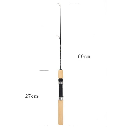 60/80/100cm Vara de Pesca no Gelo Portátil Vara de Carbono Leve para Rio Cabo Confortável Pesca de Carpa Pesca Equipamento de Pesca