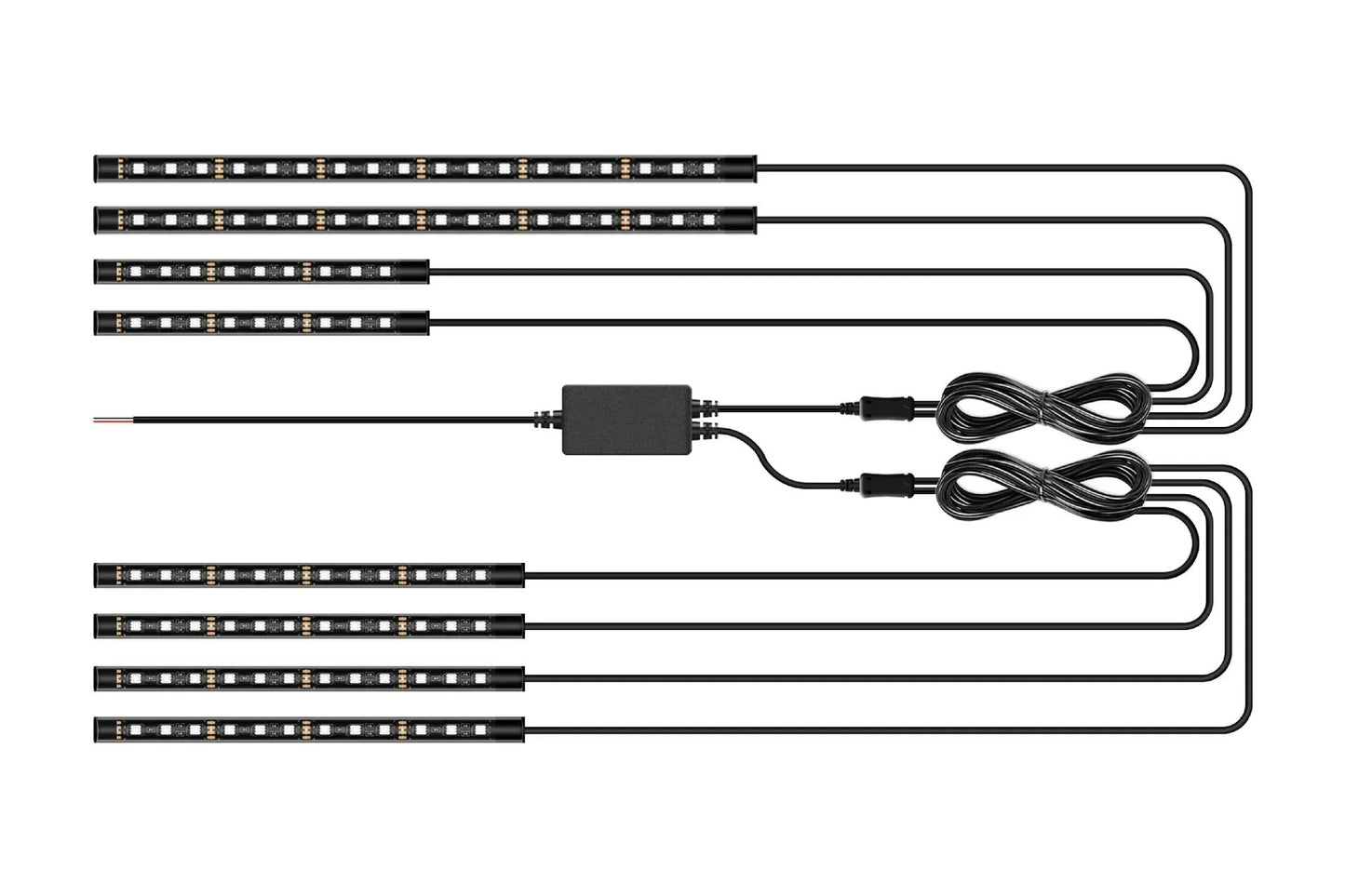Barra de Luz Decorativa para Moto 12V com Controle Flexível e à Prova D'água, 12 LEDs RGB, Controle por Aplicativo, Luz Ambiente para Carro e Moto