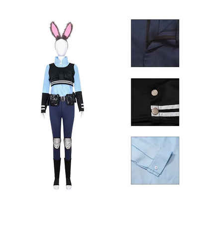 New Animal Judy Hopps Halloween Cosplay Costume For City Rabbit Police Officer Zoo Costume Fancy Dress Up Gifts Adult Children