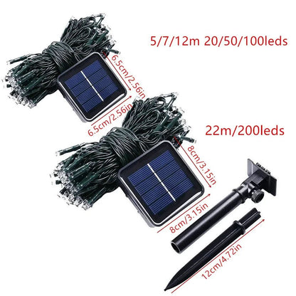 Solar String Lights Outdoor 20/50/100/200 LED Solar Waterproof Lights with 8 Lighting Mode Garland Lights for Tree Party Decor