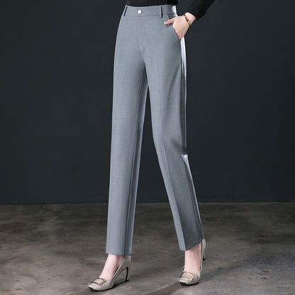 New Autumn Fashion Trousers Women's High Waisted Straight Suit Pants Loose Dress Pants Black Beige Grey Slacks Women Pantalones