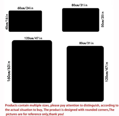 3D Desert Crack Water Fire Design Rug Non-Slip Machine Washable Carpet Fashion Bedroom Living Room Beach Style Floor Mat