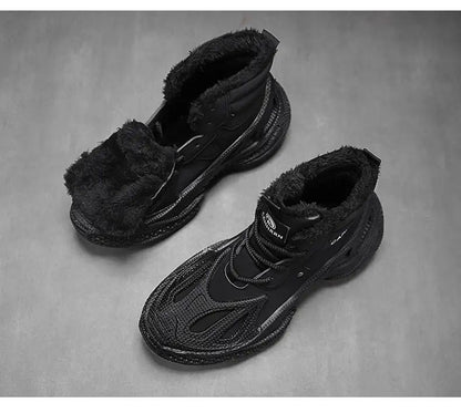 2025 Men's new breathable mesh trendy elastic band slip-on casual thick-soled sports shoes