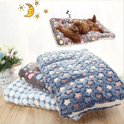 Tapete para Animais de Estimação Espessado Outono/Inverno Canil Quente Manta para Gatos/Cães Tapete Antiderrapante de Flanela Macia de Algodão para Cães Pequenos e Grandes
