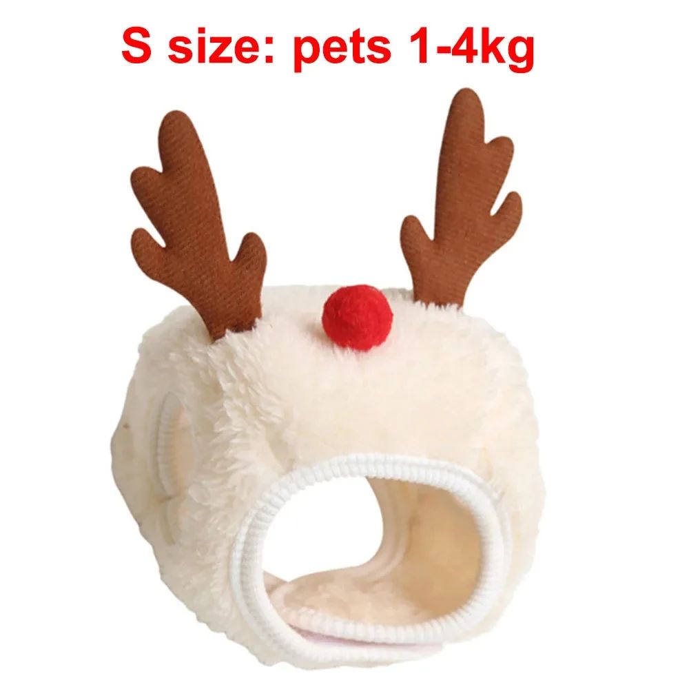 1Pcs Chapéu de Natal Engraçado para Cães, Babadores de Papai Noel para Animais de Estimação, Fantasia de Cosplay para Festa de Ano Novo, Boné de Filhote, Cachecol para Gatos Fofos, Acessórios de Roupa, Presente