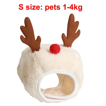 1Pcs Chapéu de Natal Engraçado para Cães, Babadores de Papai Noel para Animais de Estimação, Fantasia de Cosplay para Festa de Ano Novo, Boné de Filhote, Cachecol para Gatos Fofos, Acessórios de Roupa, Presente