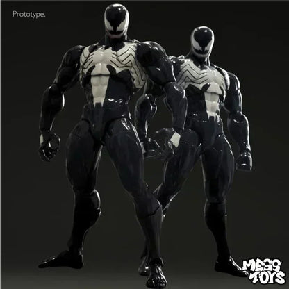 In stock NEW Mess Toys Venom Lethal Neighbor Spider Man Symbiotic Black Suit Messtoys Spiderman Anime Action Figure Model toys