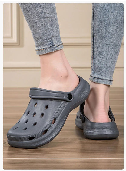 Stock Available 2024 New Large Size Beach Hollow Out Sandals Men's and Women's Garden Shoes Plus Size EVA Sole EVA Strap