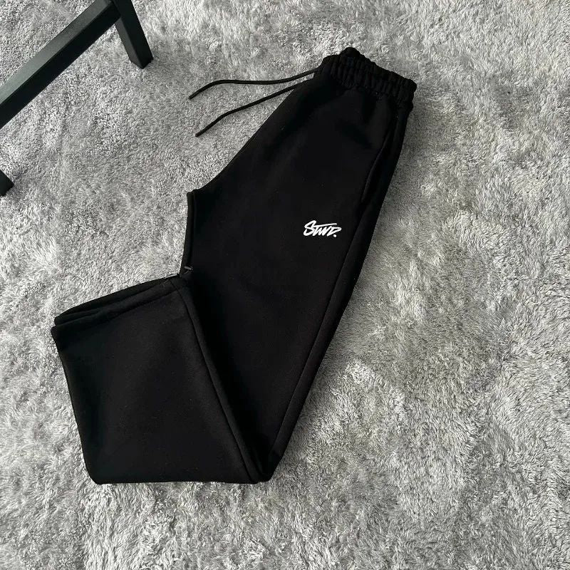 Calça de Moletom Larga Y2K com Estampa de Letras Estilo Streetwear Retrô Americano Harajuku para Mulheres e Homens, Calça de Cintura Alta da Moda, Roupa de Rua Masculina