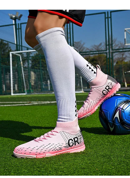 New Men Soccer Shoes High-top Futsal Cleats Sneakers Football Boots Grass High-quality Non-Slip Match Indoor Hot-selling FG/TF