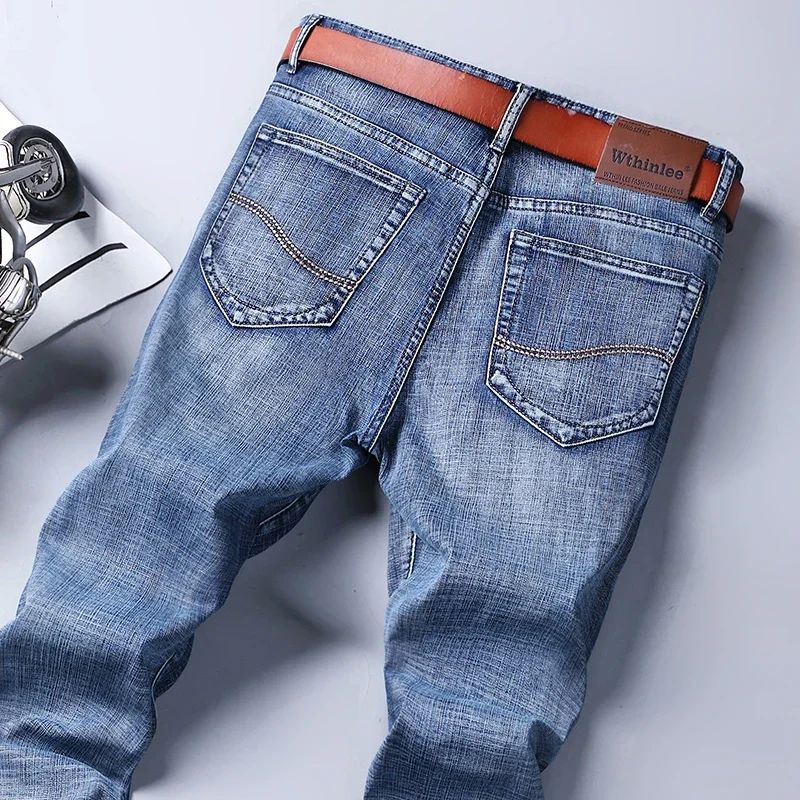 Mens High Quality Jeans Fashion Straight Denim Pants Men Classic Casual Jeans Male Plus Size Denim Trousers Ripped Jeans 28-40