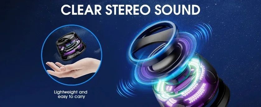 Caixa de Som Bluetooth Portátil XIKCU G200 RGB Magnética BT5.0 Mini Som 7 Horas de Reprodução Suporte para Celular