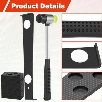 Kit de Instalação de Piso Laminado de Madeira 23 Peças Ferramenta Completa para Piso Laminado com Martelo de Dupla Face e Ferramenta de Barra de Tração Pesada