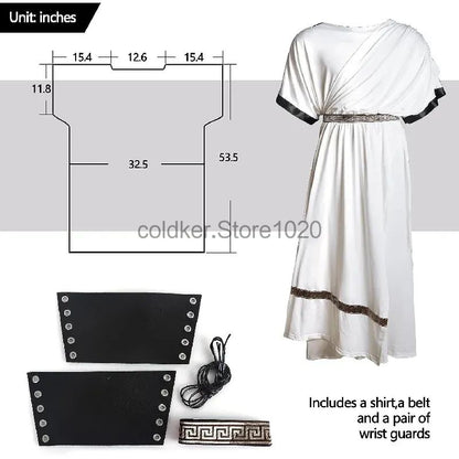 Greek Toga Costume For Men Roman Halloween Dionysus Costume With Wristband Adult Halloween Party King Gladiator Clothing Suit
