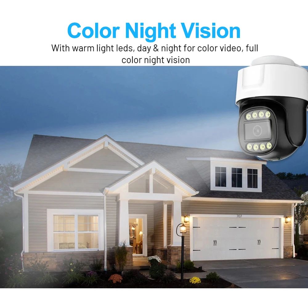 POE 4K AHD PTZ Camera with IP66 Waterproof Rating, Infrared Night Vision & Audio Over Coax