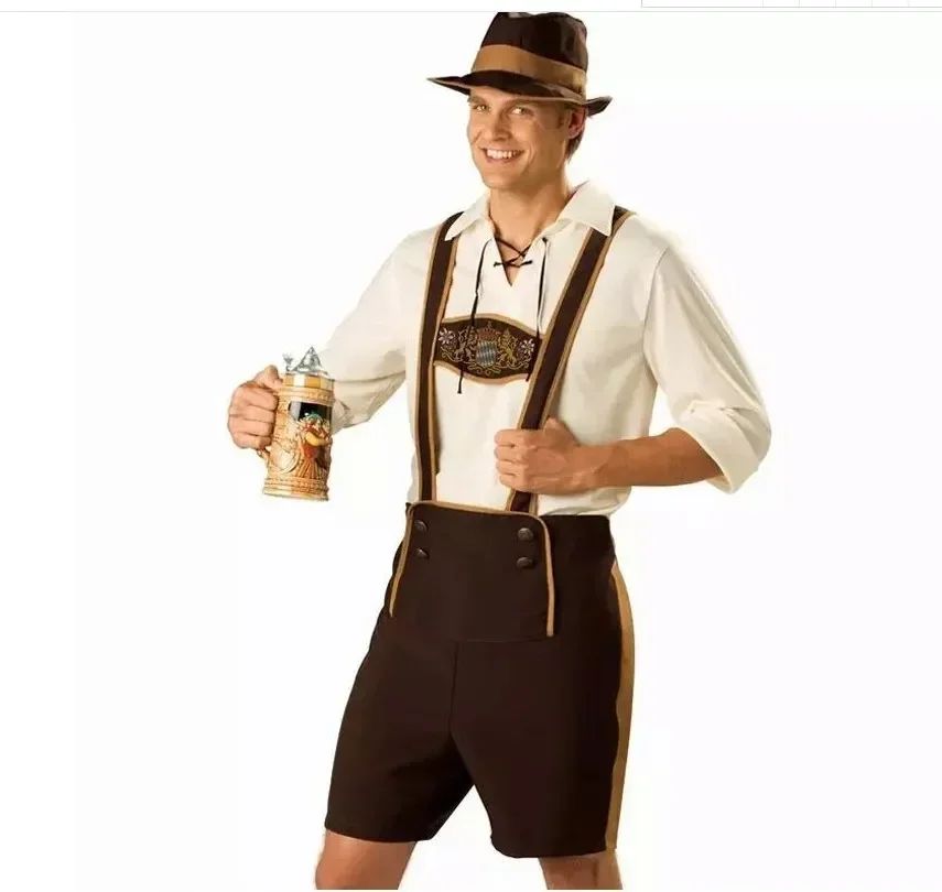 Hansel Bavarian Lederhosen Oktoberfest Costume for Men German Beer Festival Outfit Cos Clothes Cos Costume Man