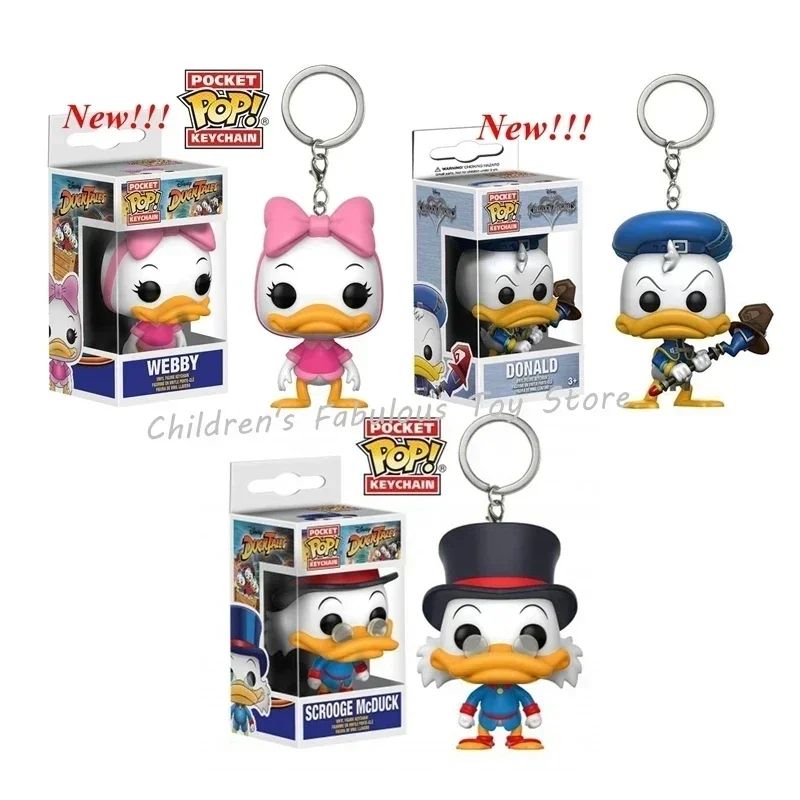 3 Estilos Mais Novos Chaveiros Funko Pocket Kingdom Hearts Pato Donald Pato Tio Patinhas Webby Bonecos de Ação Brinquedos Presentes