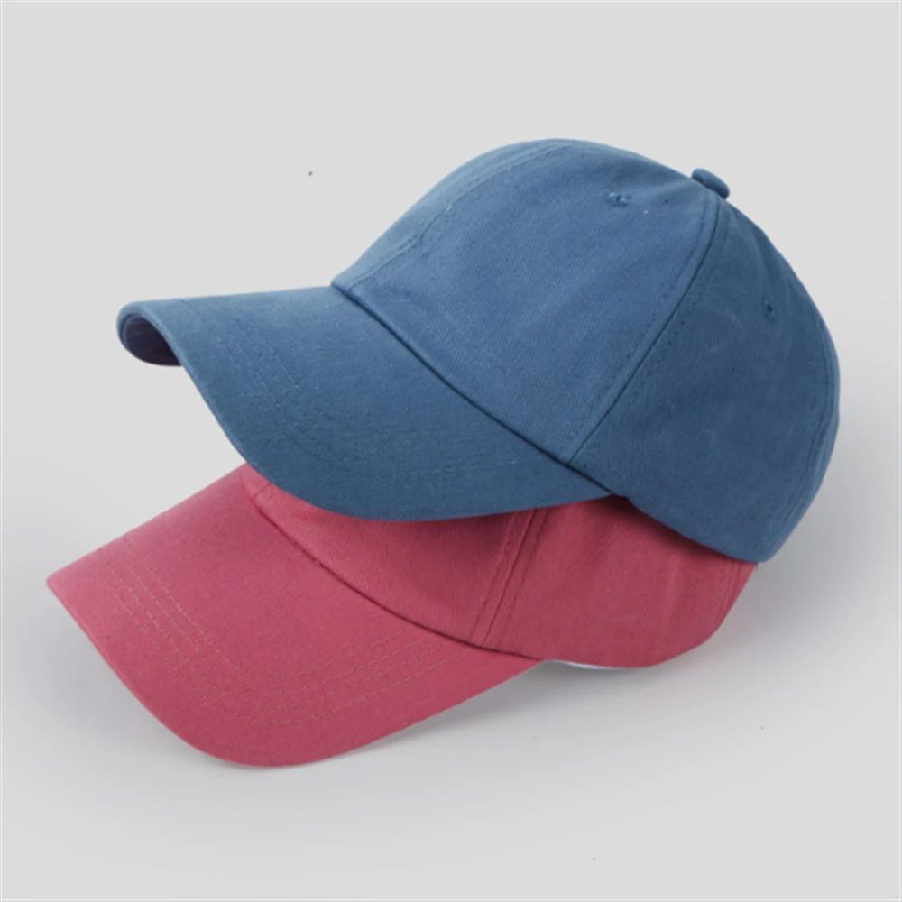 Boné de beisebol casual para homens e mulheres, chapéu de algodão liso moderno e simples nas cores preto, rosa, branco, vinho tinto, azul marinho.