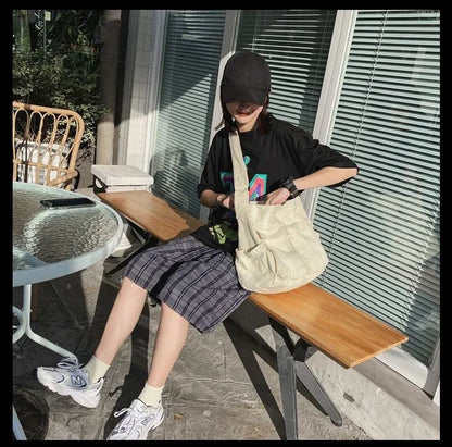 2025 y2k Women Vintage Handbag Canvas Teenager Shoulder Tote Bags Messenger Bags Ladies Casual Handbag Crossbody Purse