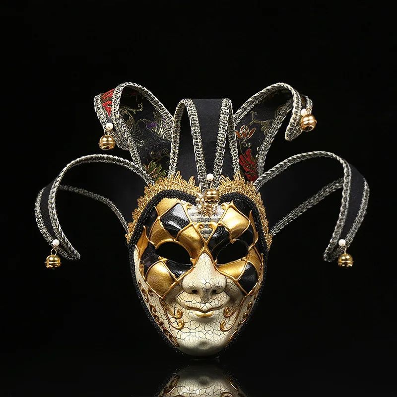 Masquerade Mask for Men and Women Venetian Full Face Mask Jester-Mask Venetian Mardi Gras Mask Halloween Party-Decor