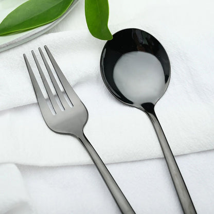 Conjunto de Talheres de Aço Inoxidável Western Dourado com 6 Peças de Colher de Concha, Colher de Jantar, Colher de Sopa, Talheres de Cozinha
