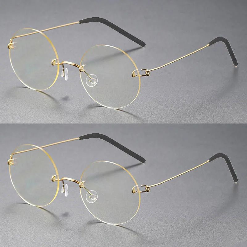 Round Blue Light Glasses Women Screwless Eyeglasses Frame Men 2025 New Women Round Denmark Korean Glasses Frame Vintage Eyewear