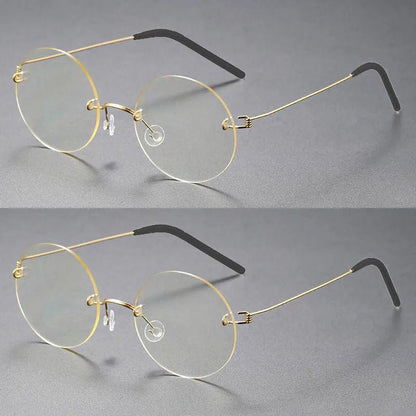 Round Blue Light Glasses Women Screwless Eyeglasses Frame Men 2025 New Women Round Denmark Korean Glasses Frame Vintage Eyewear