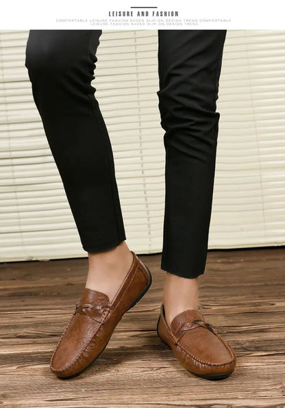 High Quality Leather Men Casual Shoes Comfortable Light Men Loafers Formal Men Dress Shoes Breathable Slip on Men Driving Shoes