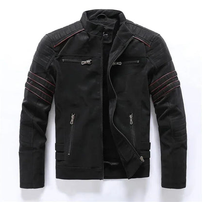 Casual Motorcycle Winter Men Winter Brand Leather Jacket Inner Fleece PU Coat Faux Leather Jackets Mens Clothing Streetwear