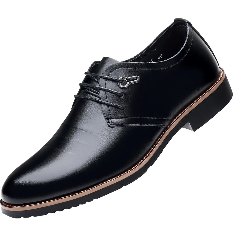 High Quality Leather Formal Men Dress Shoes Breathable Mens Casual Shoes Italian Luxury Brand Lace-Up Non-slip Men Driving Shoes