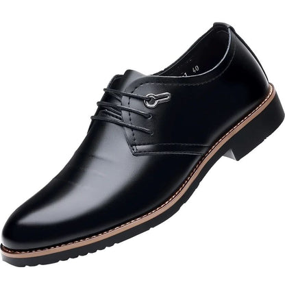 High Quality Leather Formal Men Dress Shoes Breathable Mens Casual Shoes Italian Luxury Brand Lace-Up Non-slip Men Driving Shoes