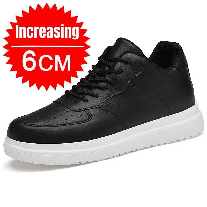 PDEP Tênis Masculino Aumento de Altura 10cm Invisível Elevador Branco Couro Esportivo Zapatillas De Hombre Tamanho Grande 46