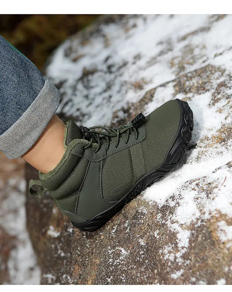 Waterproof Kids Barefoot Snow Boots 2025 New Wide Toe Winter Warm Fur Lined Shoes for Boys Girls Cold Weather Outdoor Sneakers