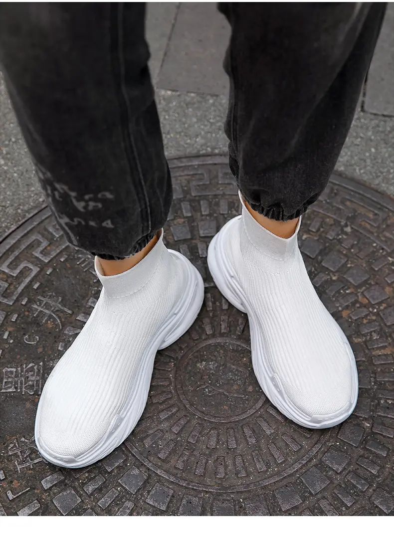 Sneakers for Men Fashion High Top Sock Shoes Autumn New Breathable Casual Shoes