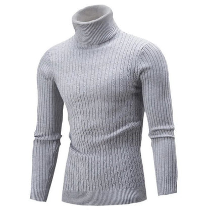 2025 Men's Warm Sweater Long Sleeve Turtleneck Sweater Retro Knitted  Pullover Sweaters