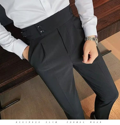 Calça Masculina Nadir Coffee Color Clássica Estilosa Paris Botão Prega Única Emagrece Suaviza Sua Silhueta Calça Social Casual