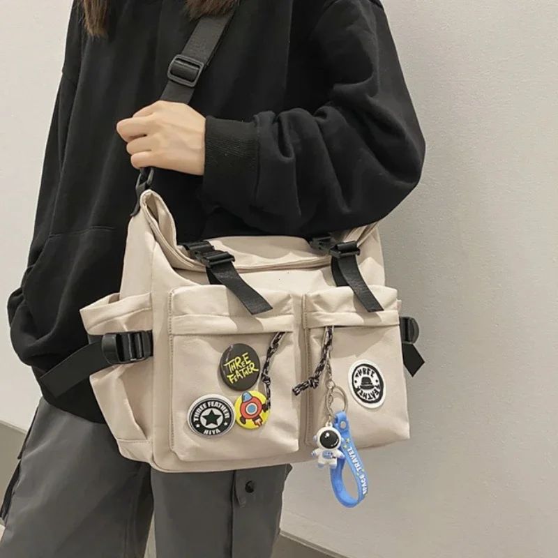 Japanese Harajuku School Bags for Teenage Girls Casual Fashion Crossbody Bag New Trendy Shoulder Bag Student Backpack Hand Bags
