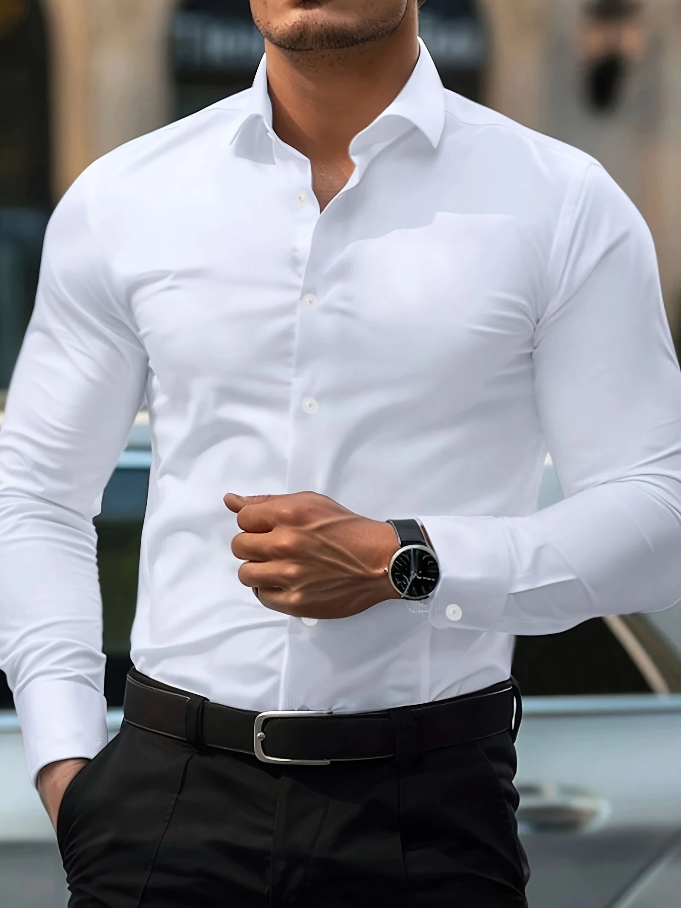 Bolubao New Men Shirts Fashion Quality Long Sleeve Casual Solid Color Elastic Four Season Male Business Shirt