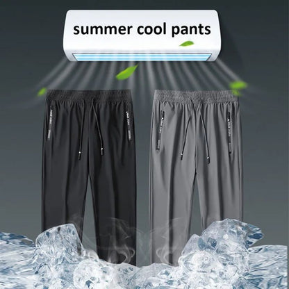 Summer Cool Pants Men 8XL Plus Szie Sweatpants Fashion Casual Stretch Pants Male Big Size 7XL 8XL Summer Trousers Black Grey