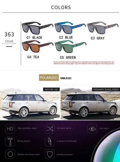 2025 Luxury Brand Polarized Sunglasses Men High-End Outdoor Glasses Fashion Square Driving Eyewear Travel Sun Glasses UV400