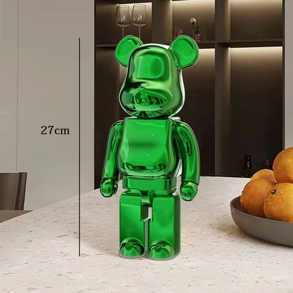 Estátua Urso Graffiti 27cm Bloco Tinta Urso Decoração Enfeites de Resina para Desktop Decoração de Casa Sala de Estar Urso Escultura de Chão Presentes