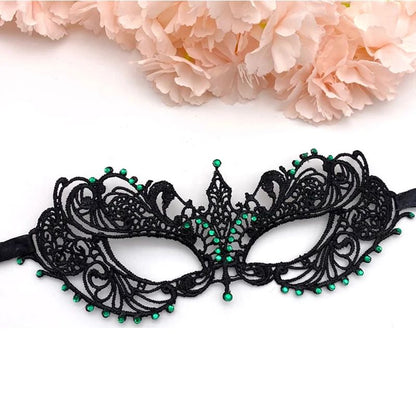 Gold and Silver Lace and Diamond Mask Eye Mask Masquerade Adult Male and Female Party Mask Sensual Women's Half Face